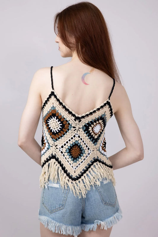 ANDREA'S CROCHET FRINGE TANK TOP