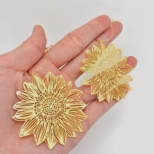 GOLDEN SUNFLOWER EARRINGS