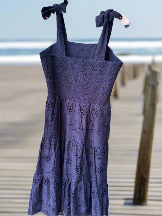 NAVY EYELET GREYSEN DRESS