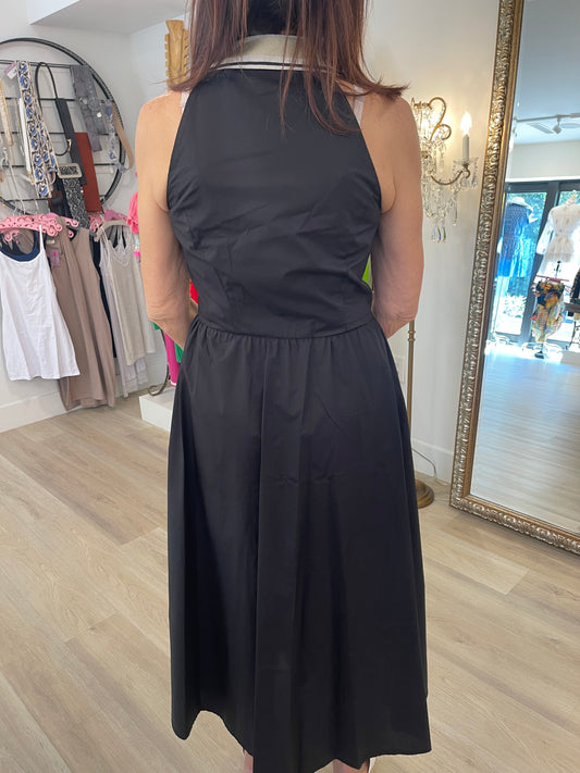 ANASTASIA GOLD TRIM DRESS