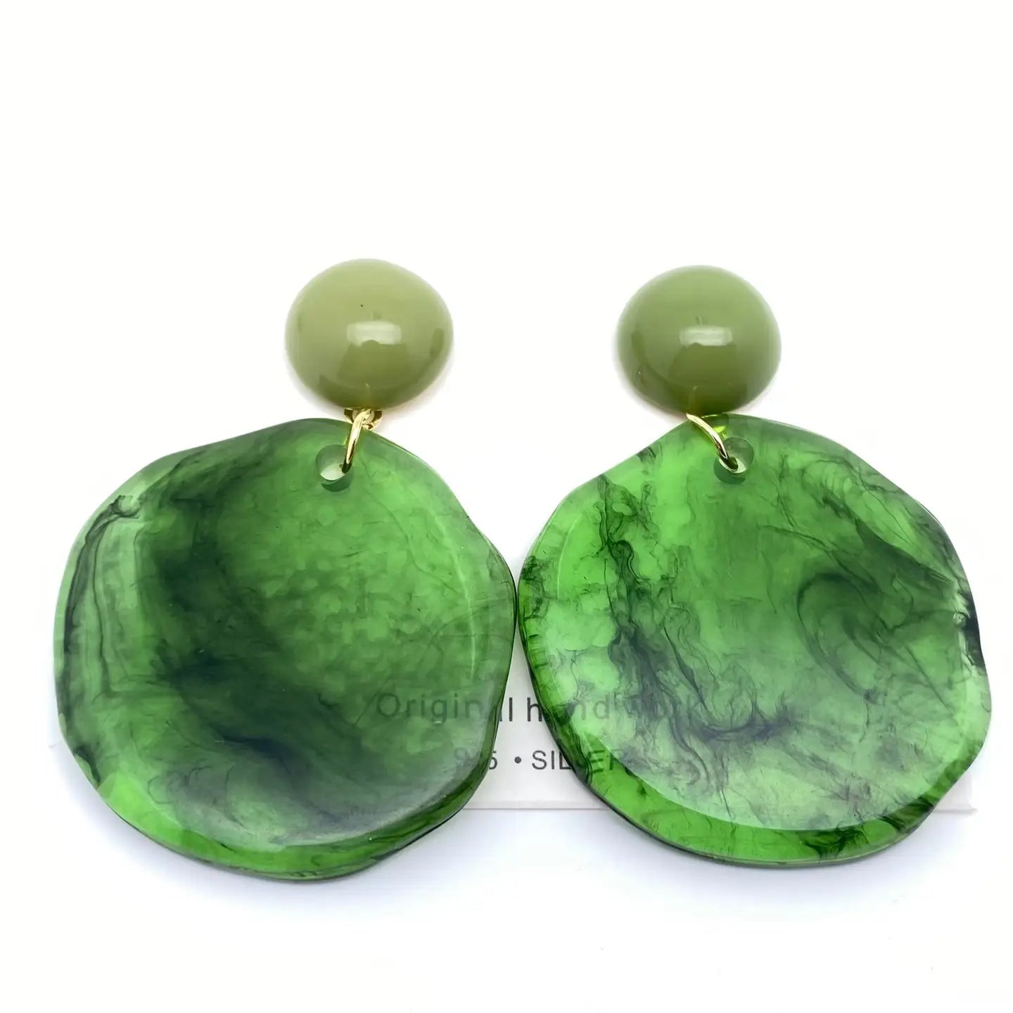 GREEN ACRYLIC EARRINGS
