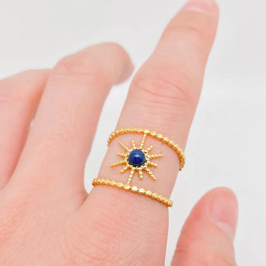 LAPIS LAZULI STAR RING