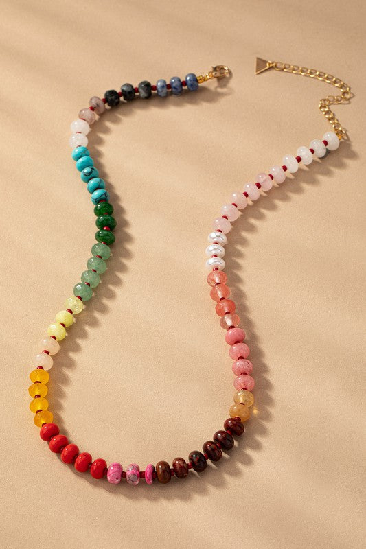 NEW COLORS AGATE BEADED NECKLACE