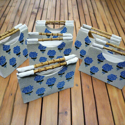 NARRAGANSETT BEADED HYDRANGEA HANDBAG