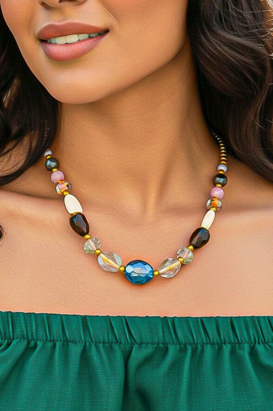 MURANO GLASS BEADED NECKLACE