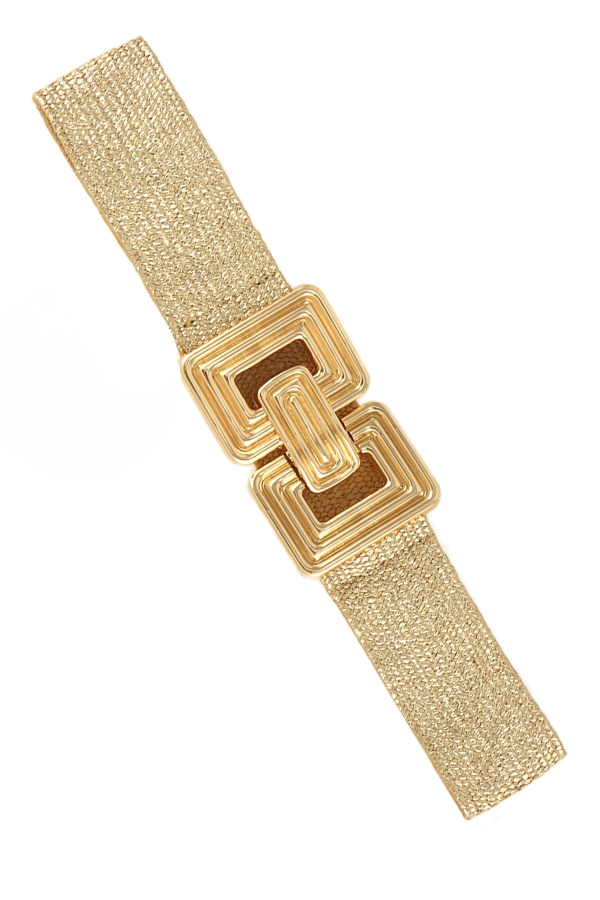 RECTANGLE BUCKLE STRAW BELT