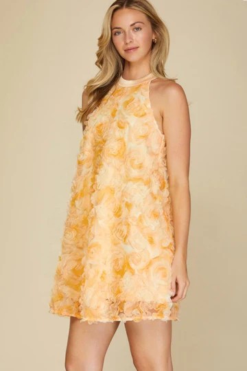 DERBY DOLL 3D FLORAL DRESS