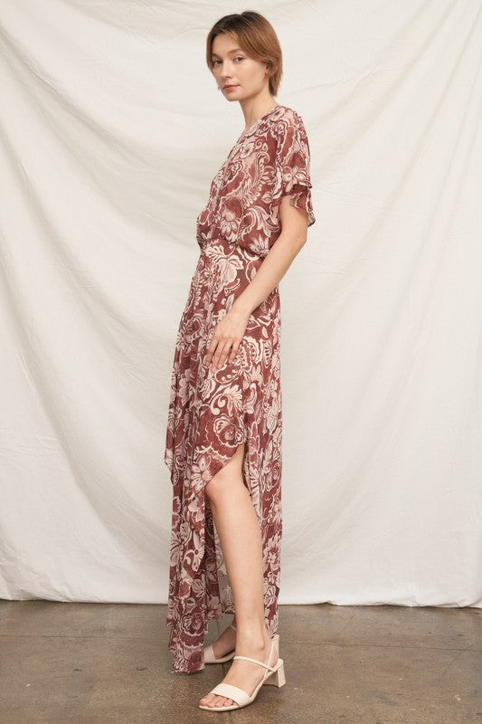 ISLA KIMONO SLEEVE MAXI DRESS