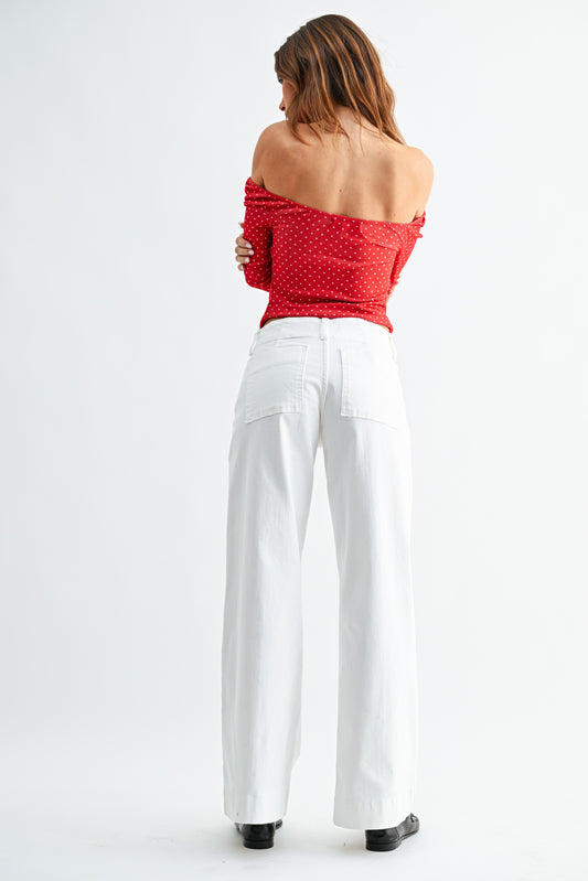 FARAWAY LAND RIDGED WIDE LEG TROUSERS