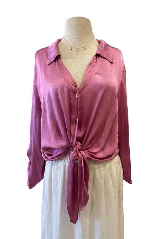 SATIN TIE TOP