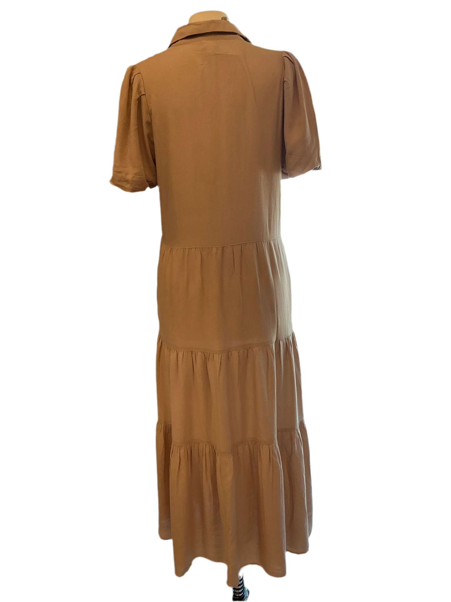 LILY'S SAND MIDI 3 TIER DRESS