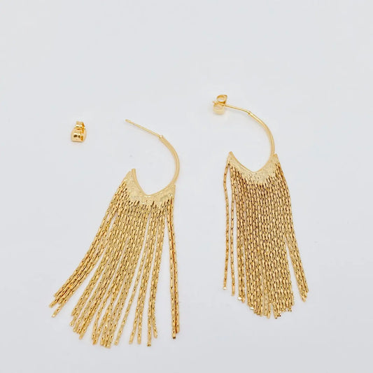 GOLD CHAIN TASSEL EARRINGS