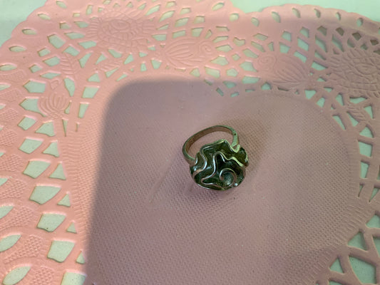 SILVER ROSE RING