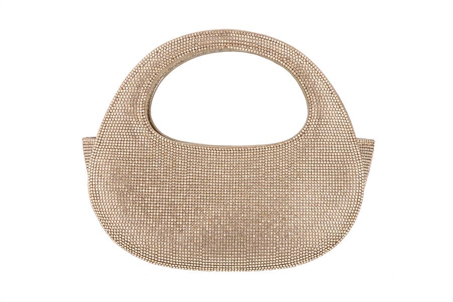 Half Moon Rhinestone Evening Hand Bag