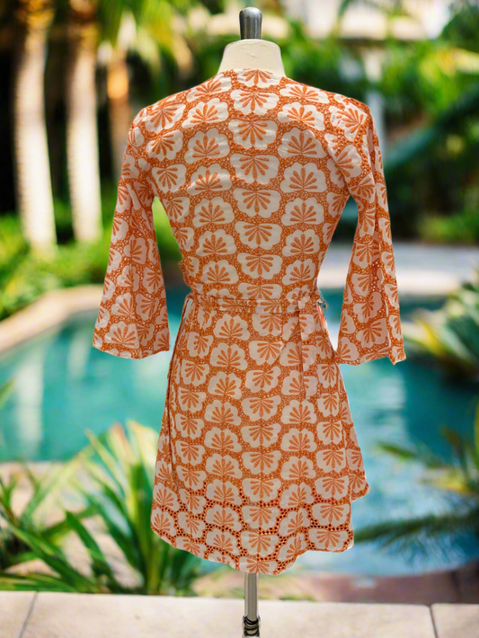 EYELET LACE WRAP COVER UP