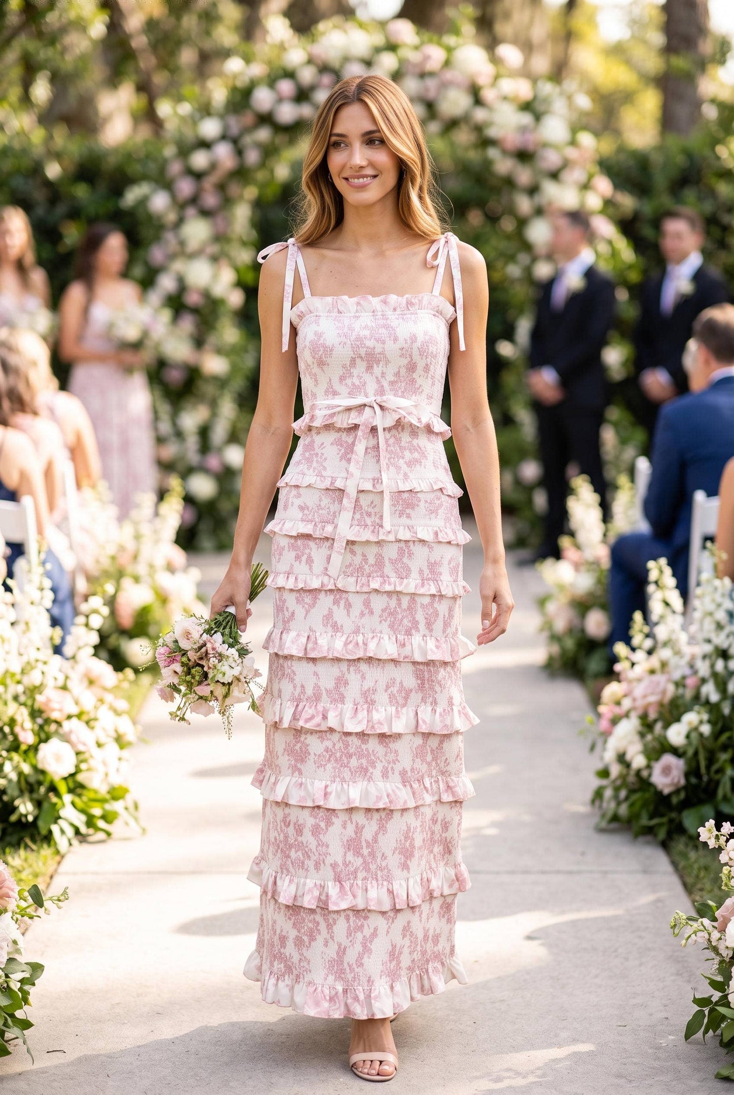 BABY BLUSH TOILE CRINKLE FITTED MAXI