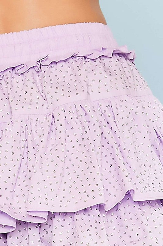 PERIWINKLE LAYERED RUFFLE SKORT