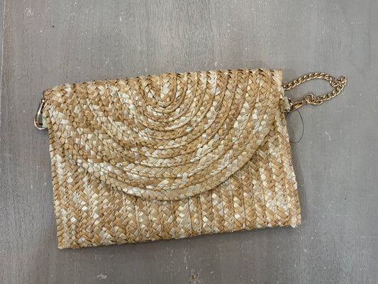 STRAW POM POM FLAP BAG