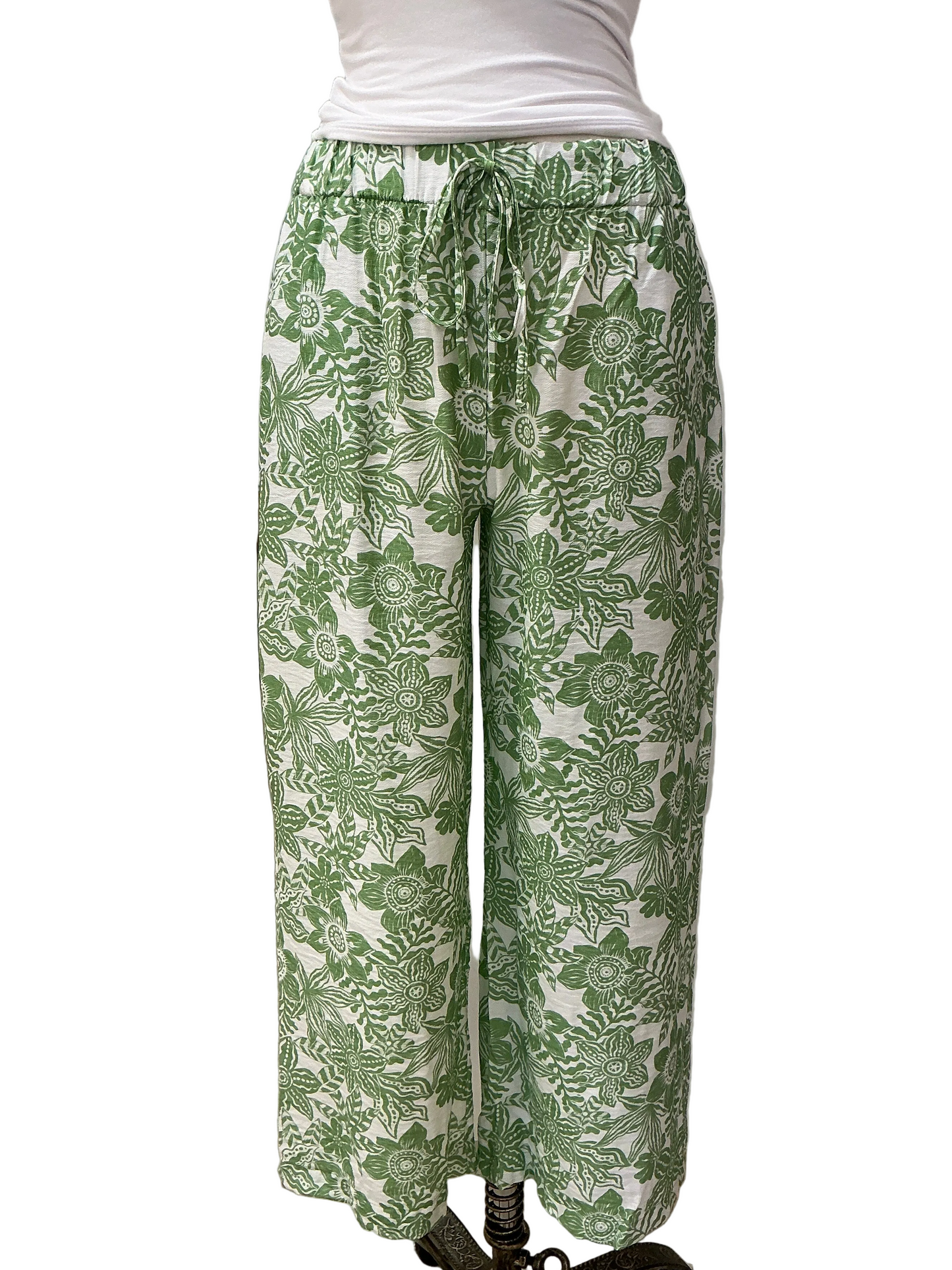 FROND PRINT SILKY PANT