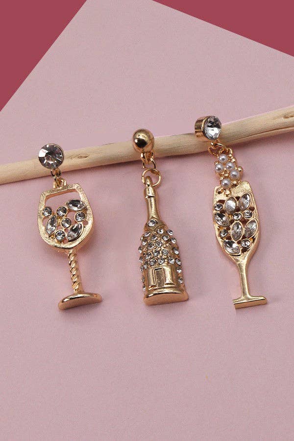BUBBLE CHAMPAIGN GLASS EARRINGS