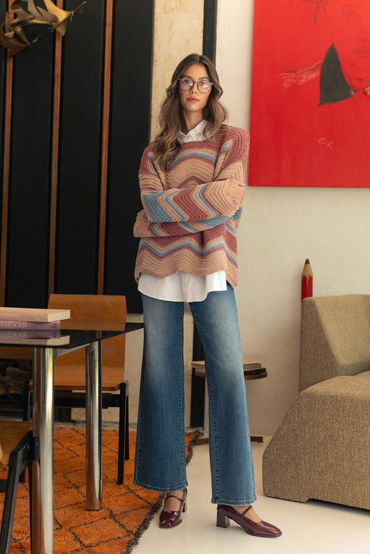 STRETCH HIGH RISE TUMMY CONTROL WIDE LEG JEANS