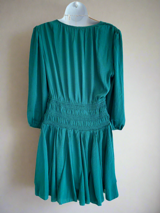 EMERALD GATHERED WAIST DRESS