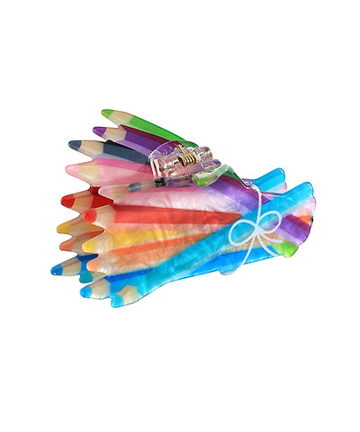 BUNCH OF COLORFUL PENCILS HAIR CLIP