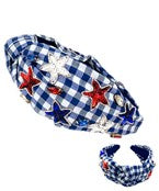 USA STAR CHECKERED HEAD BAND