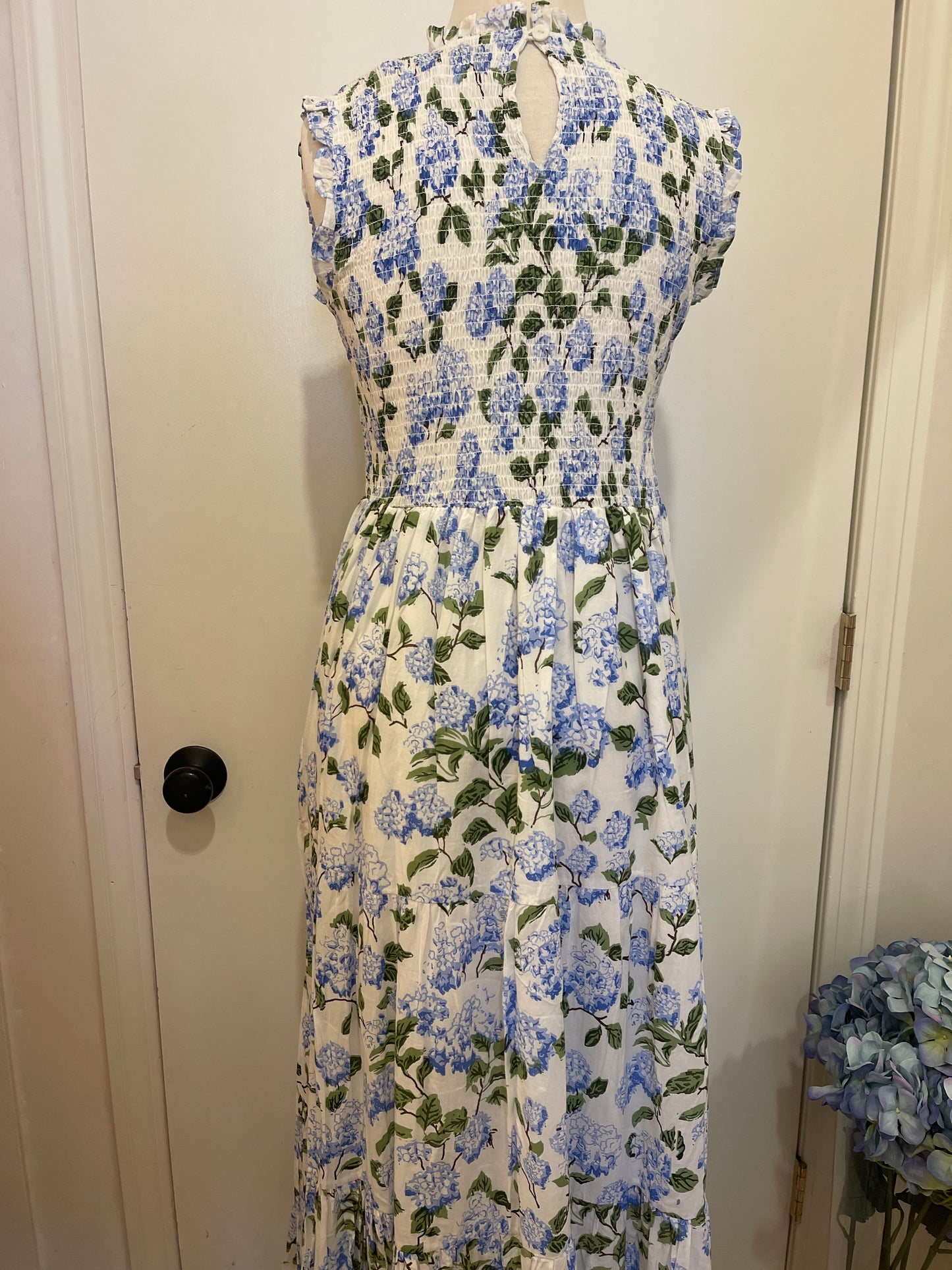 SMOCKED HYDRANGEA DRESS