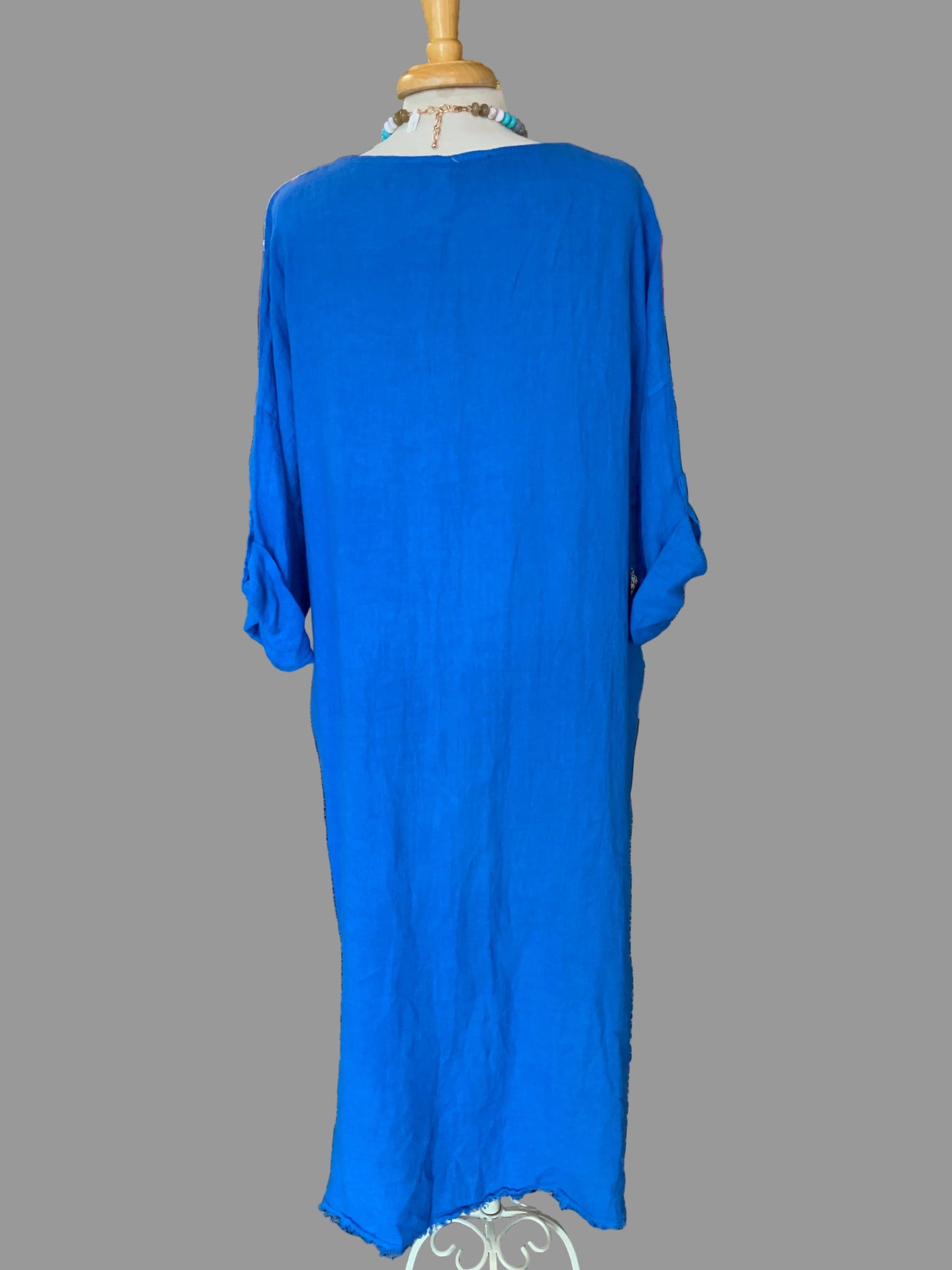 SANREMO FLORAL LINEN DRESS