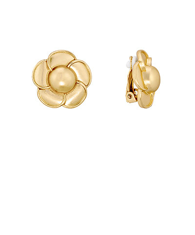 FLOWER BUD CLIP ON EARRINGS