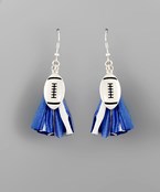 RAFFIA FOOTBALL EARRINGS