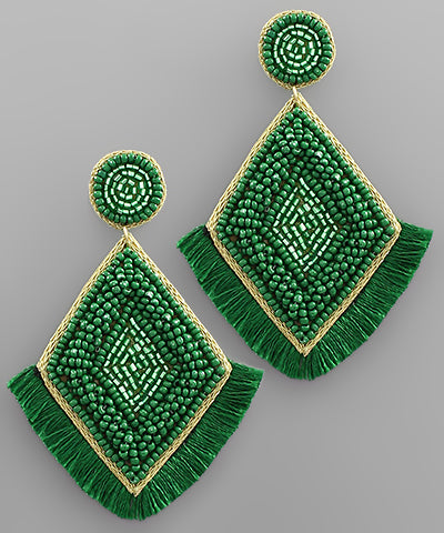 SEED BEAD RHOMBUS EARRINGS