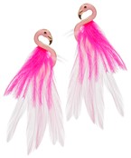 FLAMINGO & FEATHER EARRINGS