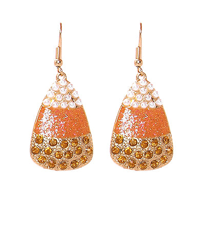 SPARKLY CANDY CORN EARRINGS