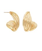 TEXTURED WAVE BRASS EARRINGS