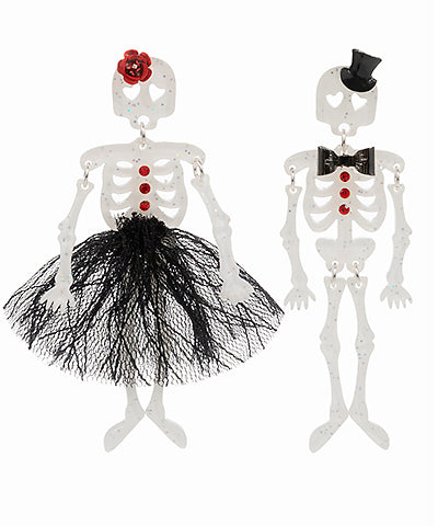 SKELETON COUPLE DROP EARRINGS