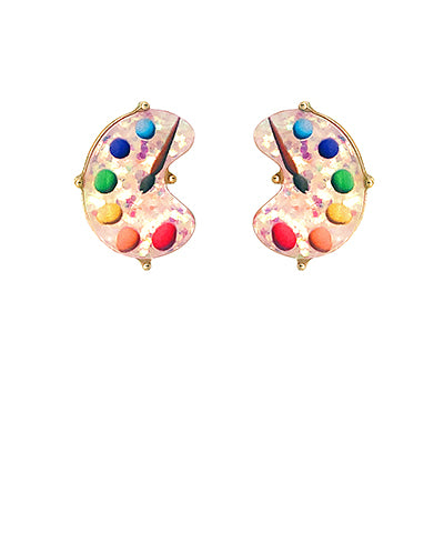 PAINT PALETTE GLITTER EARRINGS