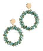 SEA GLASS & SEQUIN CIRCLE EARRINGS