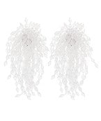 CLEAR BEAD FRINGE LONG EARRINGS