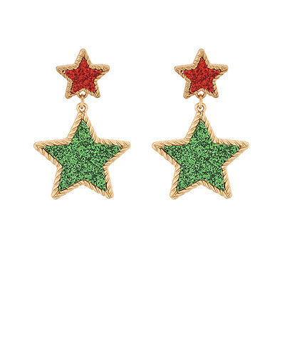 CHRISTMAS 2 STAR EARRINGS