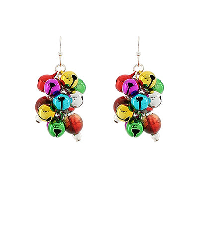 CHRISTMAS COLORFUL BELLS FRINGE EARRINGS
