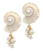 AMMONITES FRINGE PEARL EARRINGS