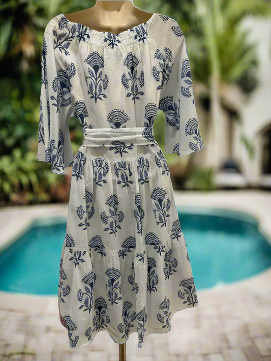 ELIZABETH'S BLUE BLOCK DRESS