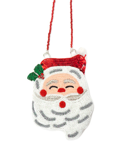 CHRISTMAS SANTA BEADED BAG