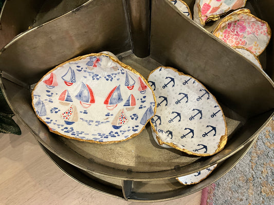 LARGE HANDMADE PAINTED SHELLS