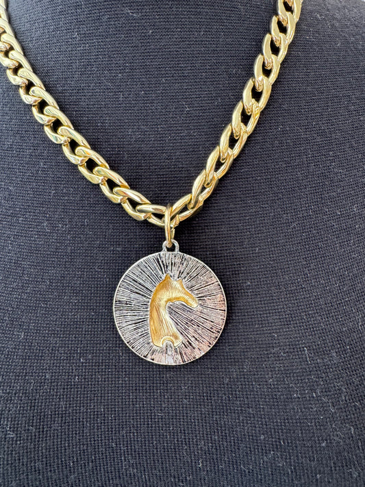 HORSE COIN CHAIN NECKLACE