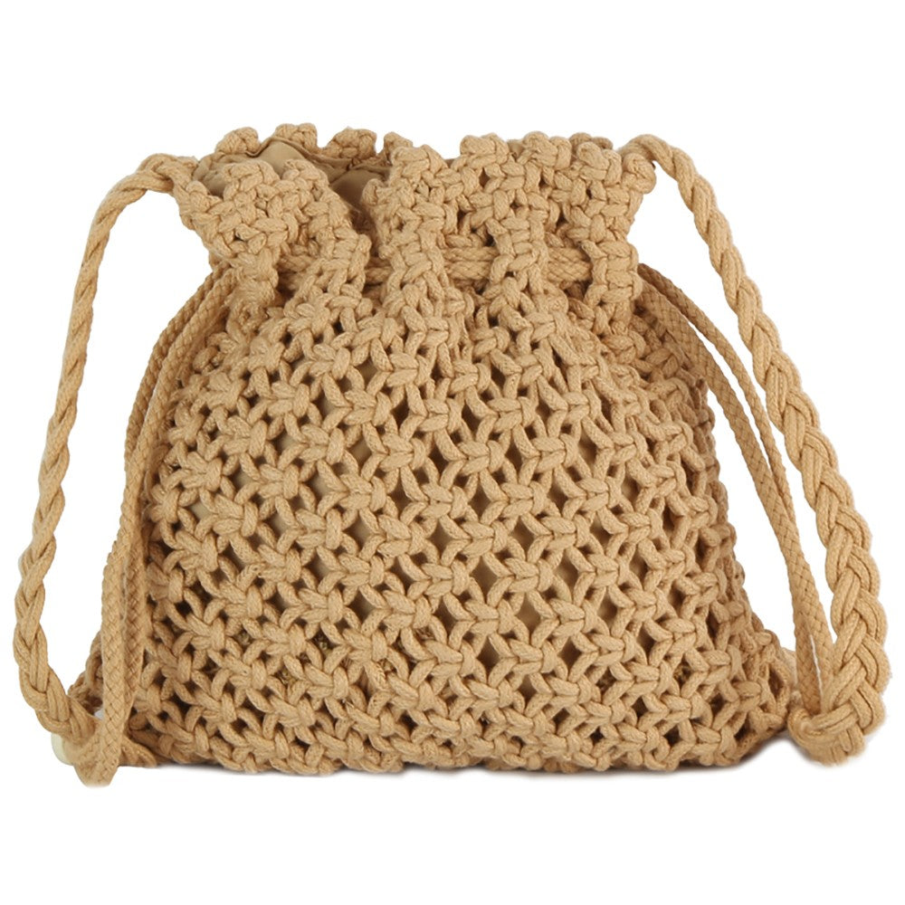 CROCHET MACRAME CROSSBODY HANDBAG