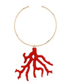 CORAL STATEMENT CHOKER NECKLACE