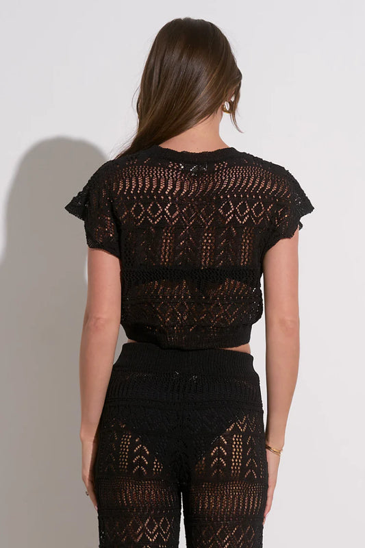 KENDALL'S OPEN KNIT CROPPED TOP